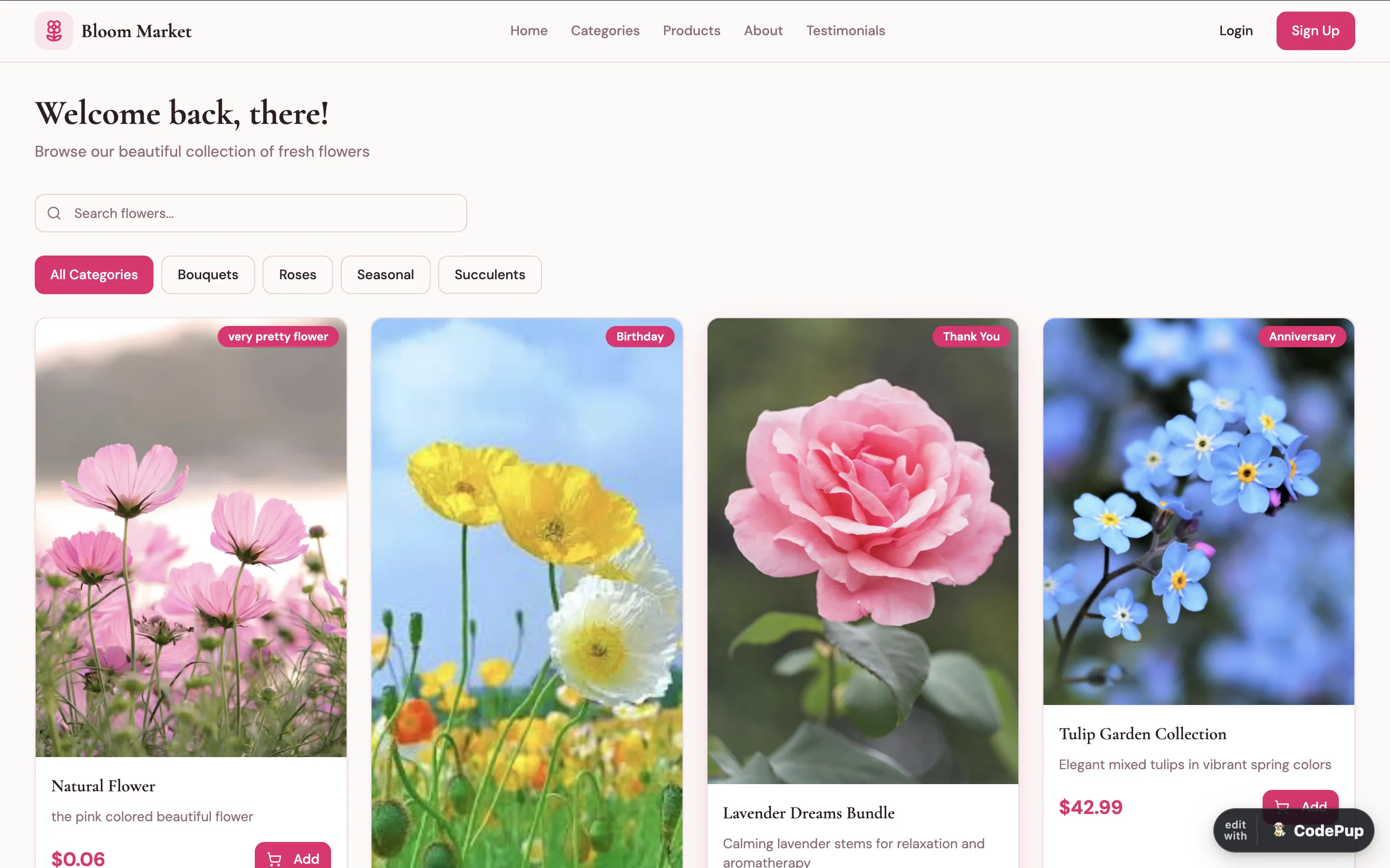 Newly added product now visible on the live website