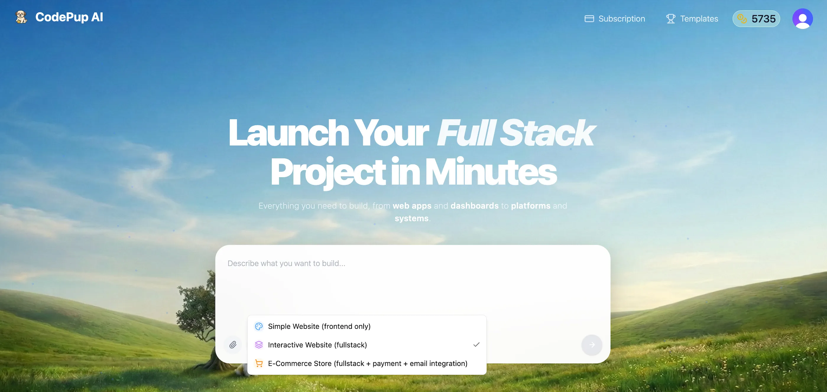 CodePup AI dashboard
