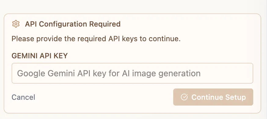 API Key panel