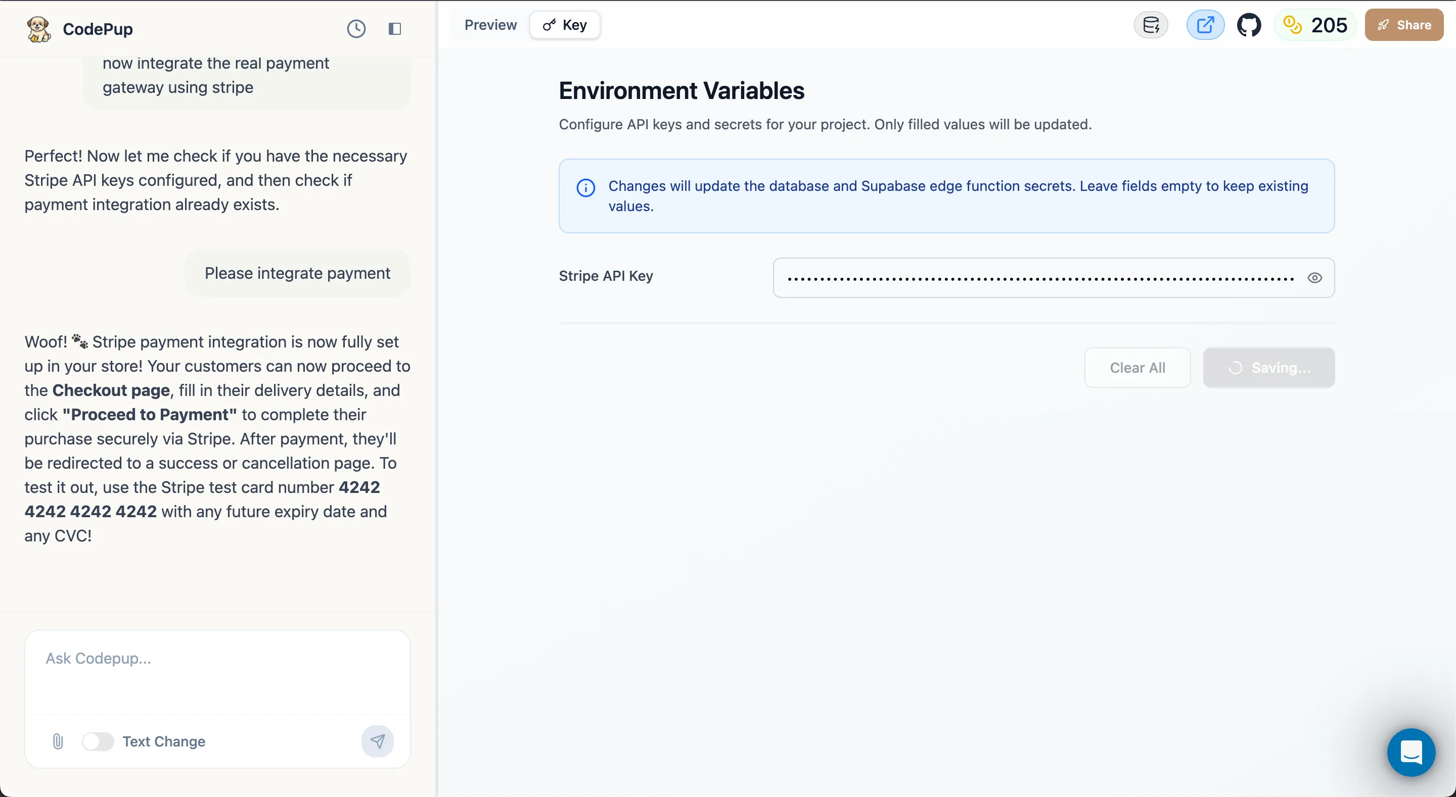 Saving loading state while key is being stored