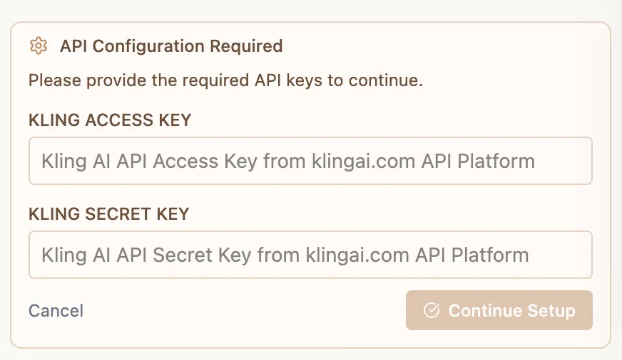 API Key panel