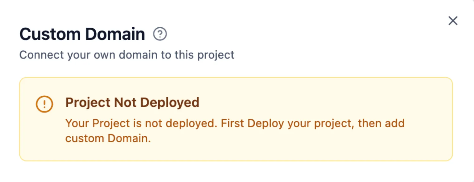 Project not deployed